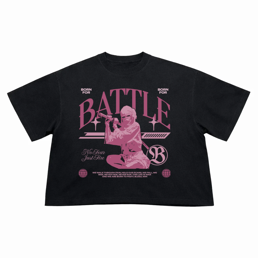 T-Shirt Crop Fit Streetwear “Battle”