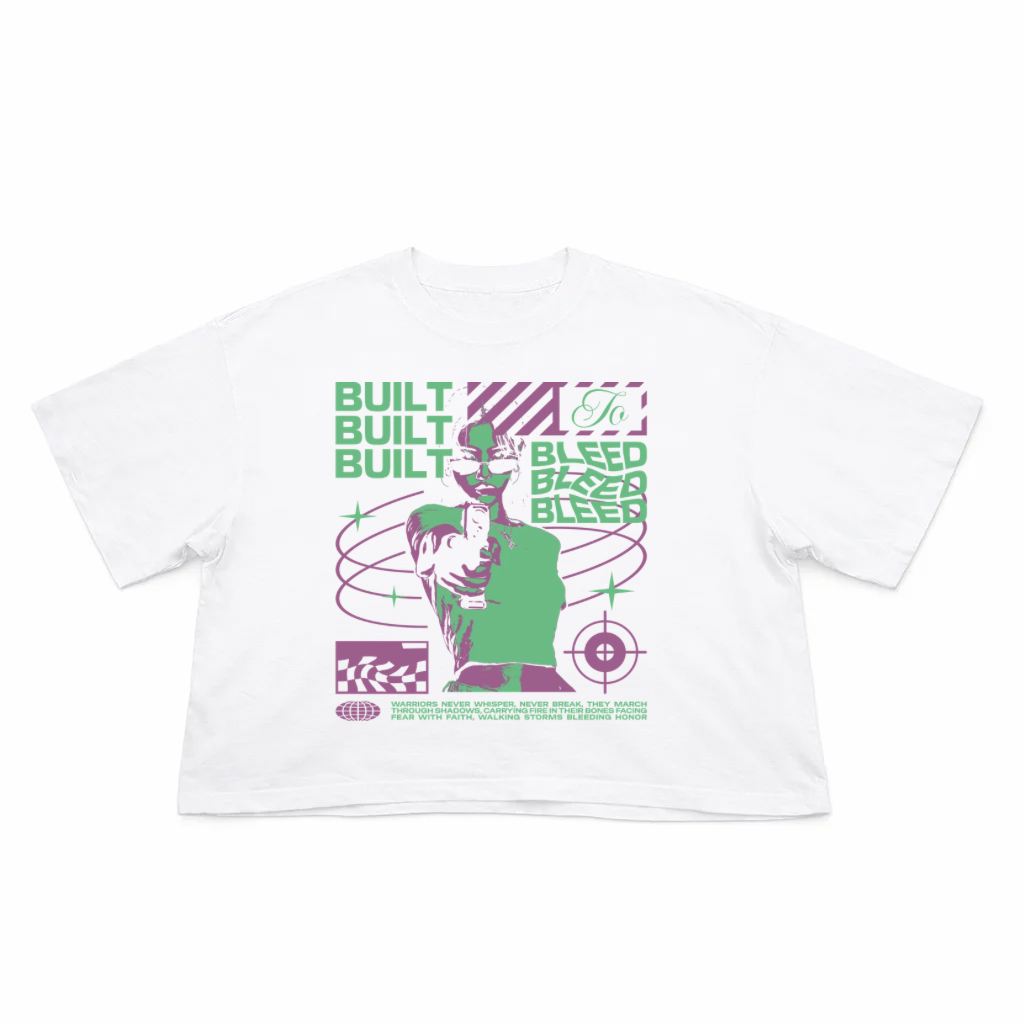 T-Shirt Crop Fit Streetwear “Built Bleed”
