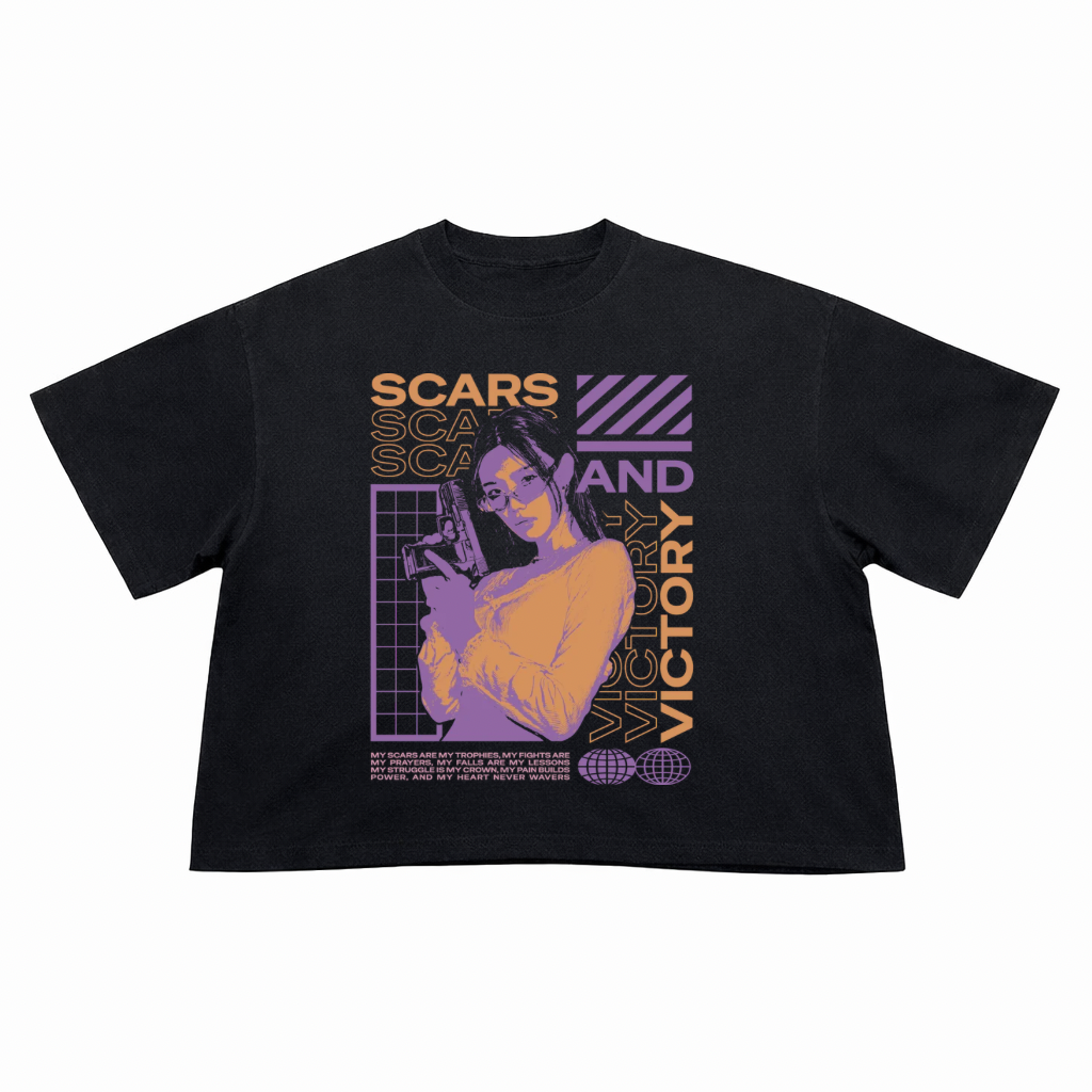 T-Shirt Crop Fit Streetwear “Scars And Victory”
