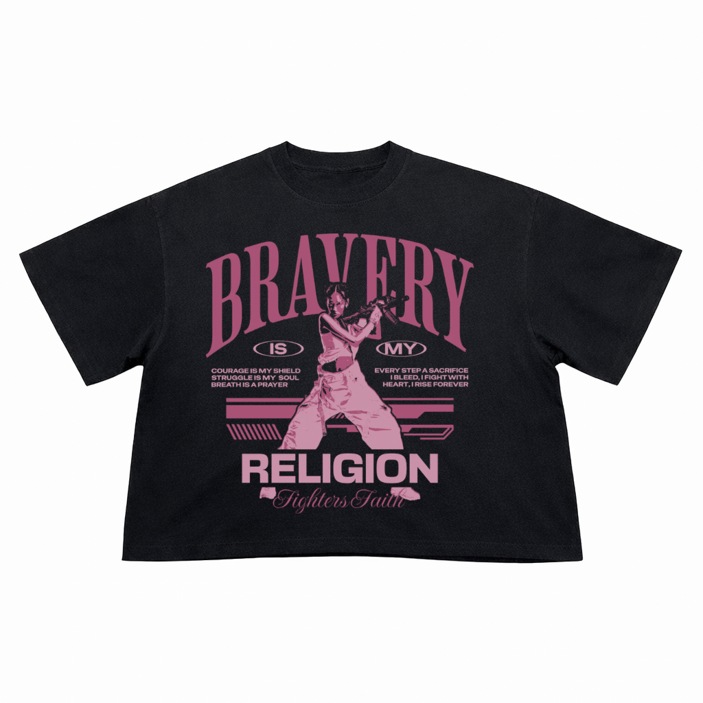T-Shirt Crop Fit Streetwear “Bravery Religion”