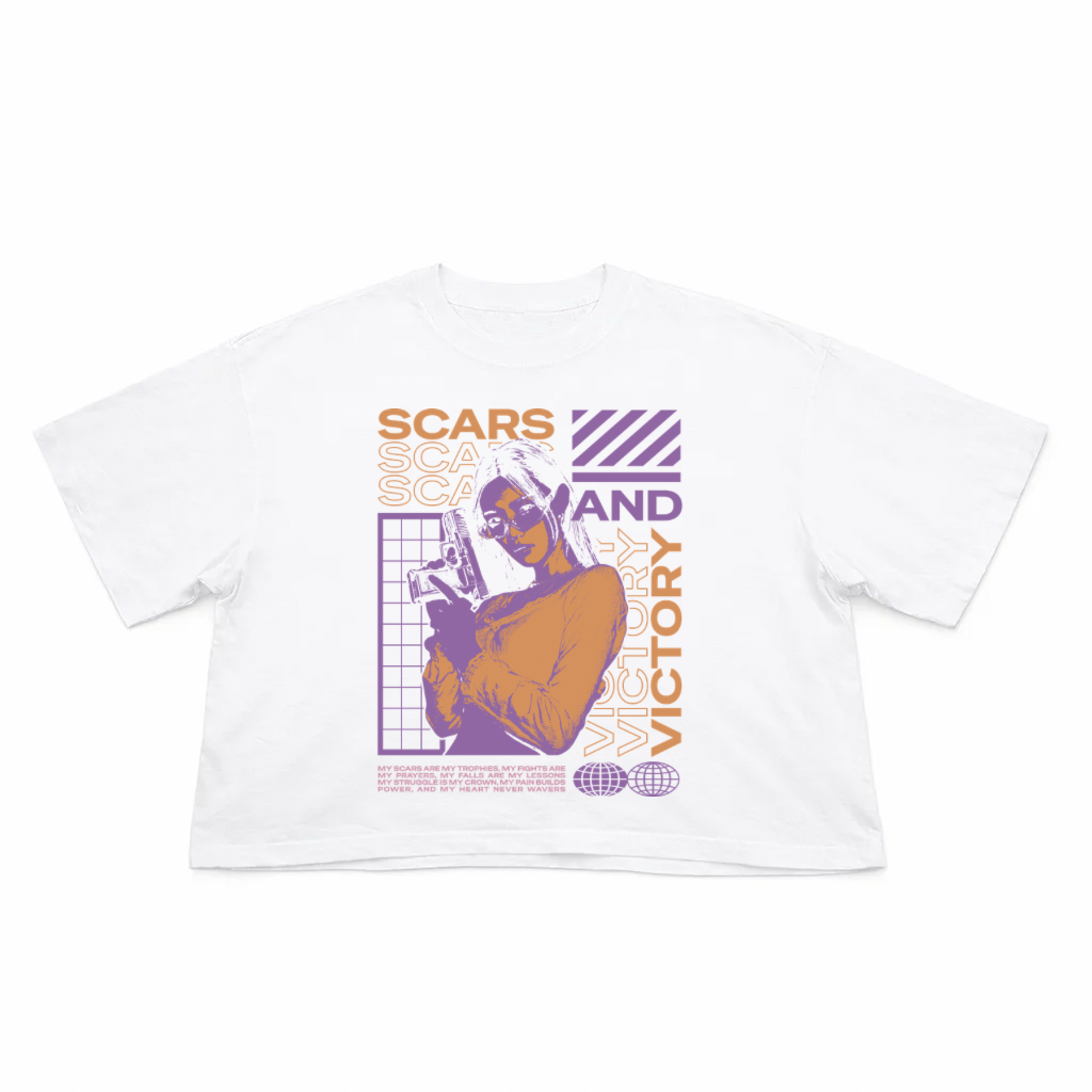 T-Shirt Crop Fit Streetwear “Scars And Victory”