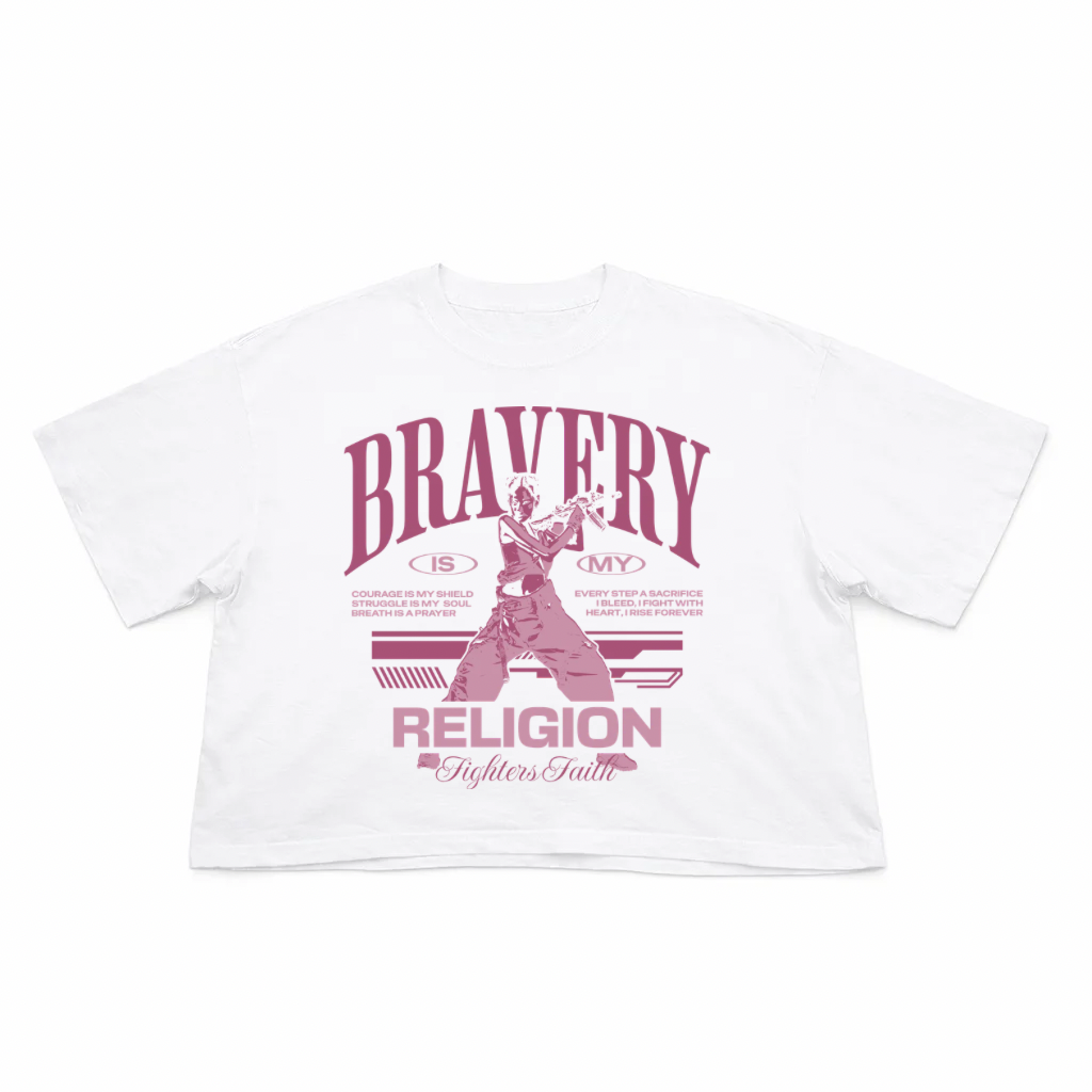 T-Shirt Crop Fit Streetwear “Bravery Religion”