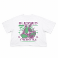 T-Shirt Crop Fit Streetwear “Blessed The Battle”