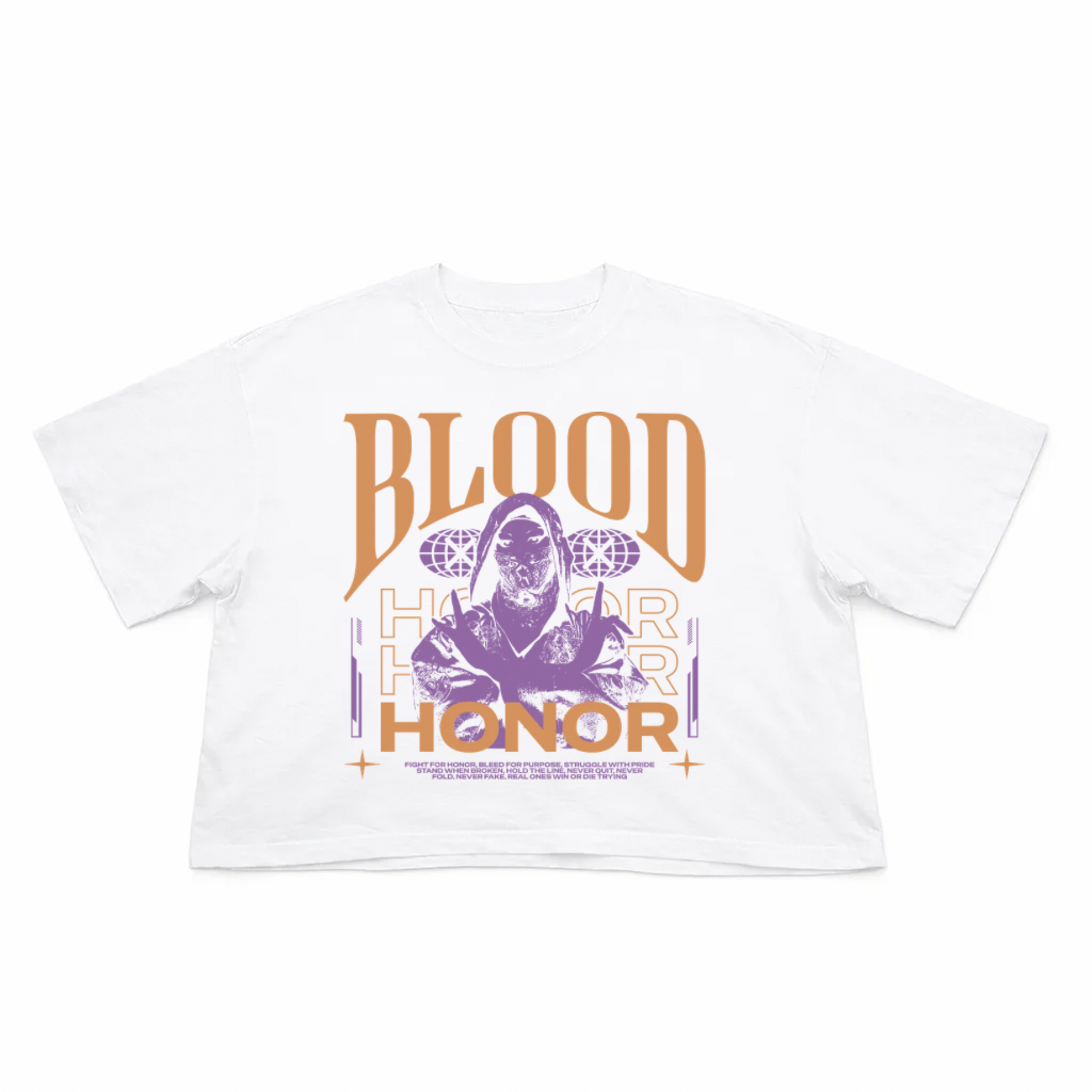 T-Shirt Crop Fit Streetwear “Blood Honor”