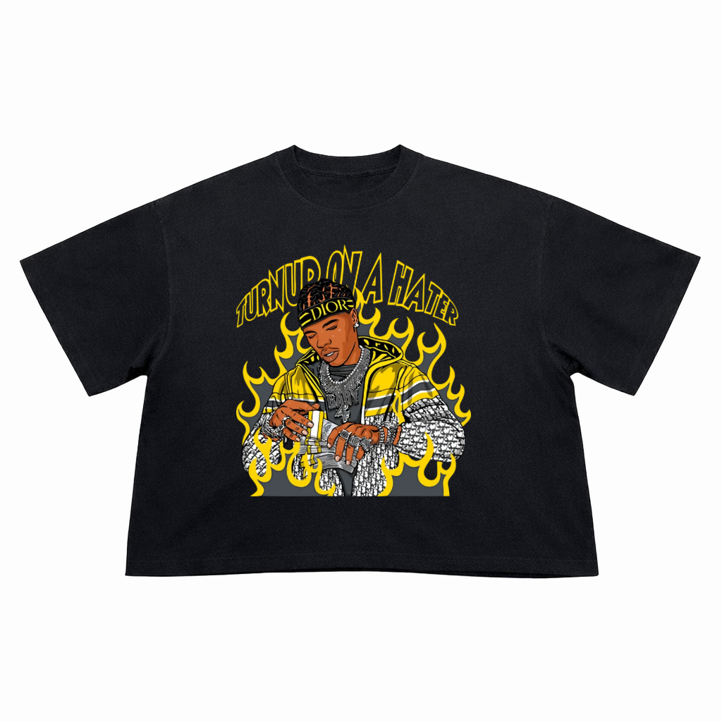 T-Shirt Crop Fit Streetwear “ Turn Up On A Haters”